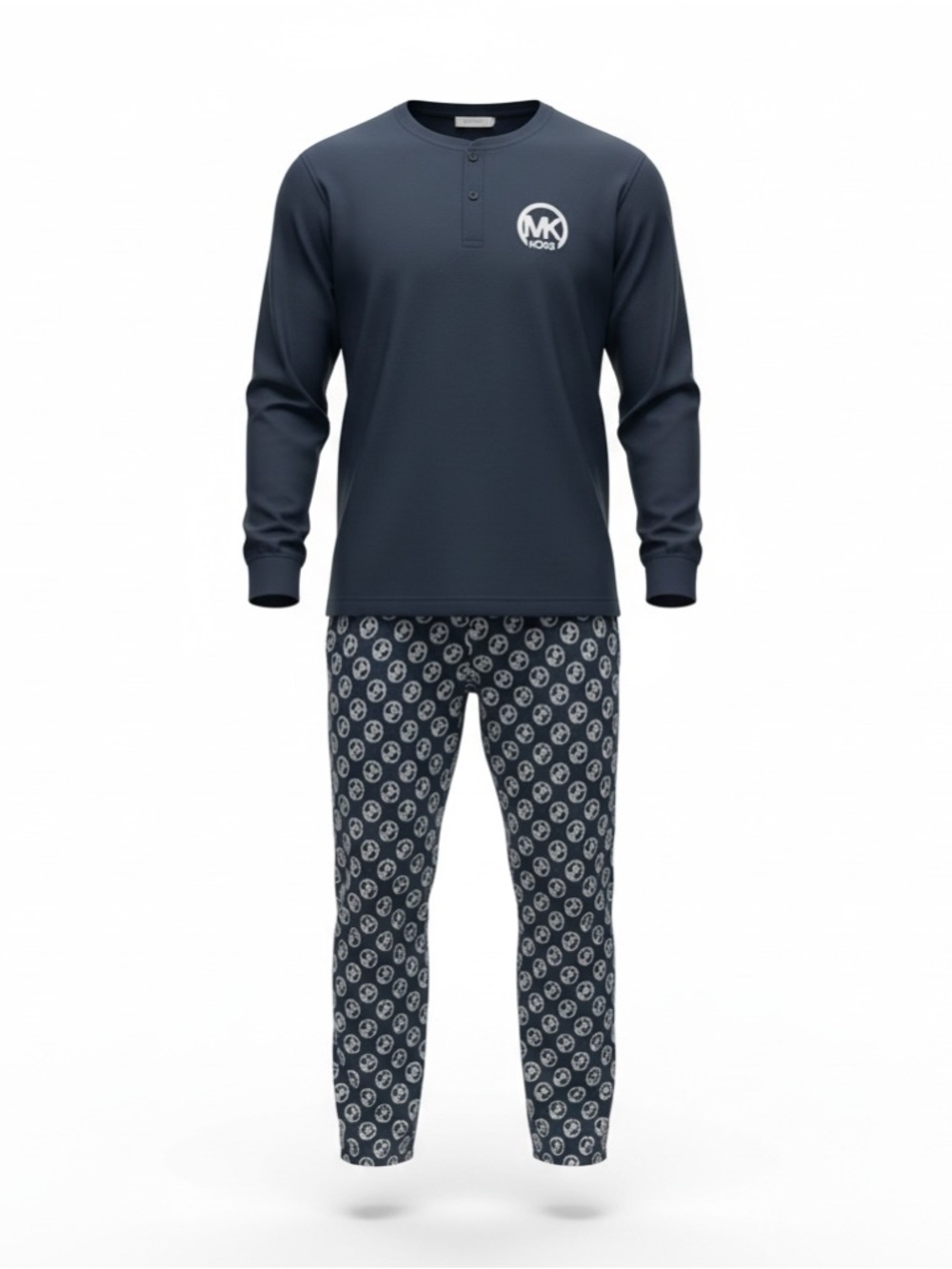 Michael Kors Navy Logo Long-Sleeve Men’s Pajama Set